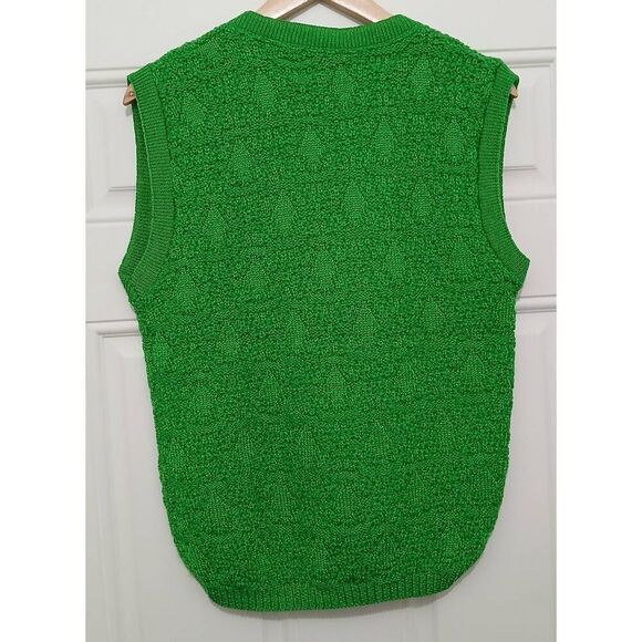 Vintage 70's Rosanna womens large 100% dupont nylon kelly green knit vest - Picture 5 of 6